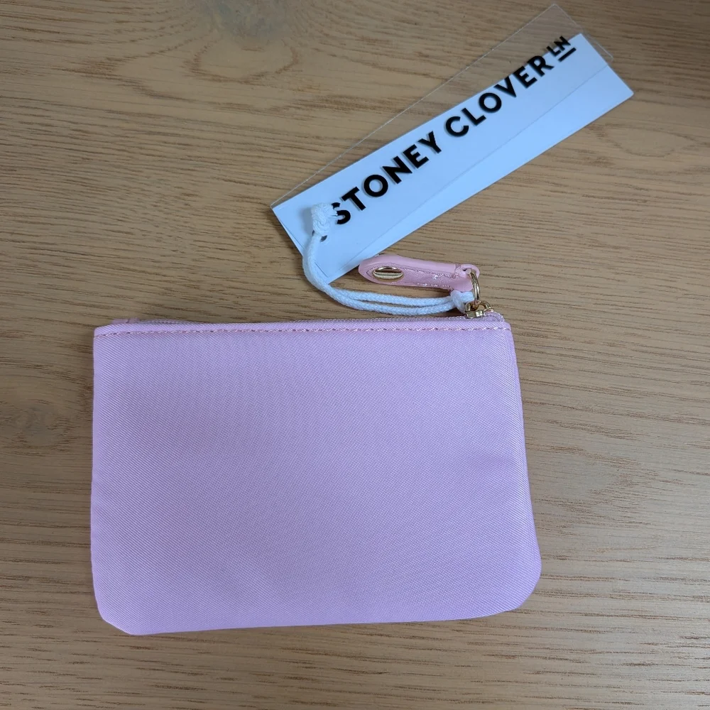 NWT Stoney Clover Lane Pink Zippered Nylon Card Holder Wallet